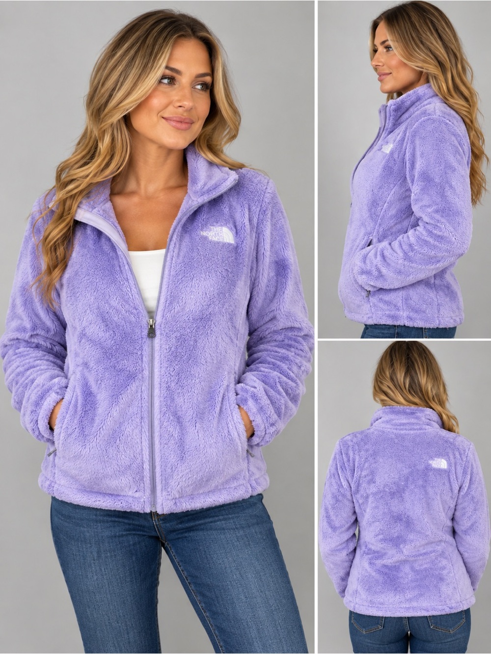 The North Face Women’s L 12-14 Lavender Purple Fuzzy Fleece Jacket